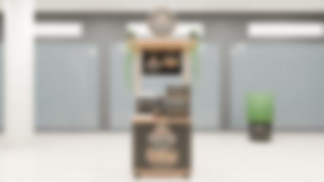 Render del stand MOLYRO Café Especial en Centro comercial